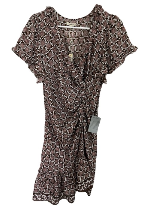 Max Studio Dresses & Skirts - Max Studio Brown and Cream Printed Wrap Midi Dress